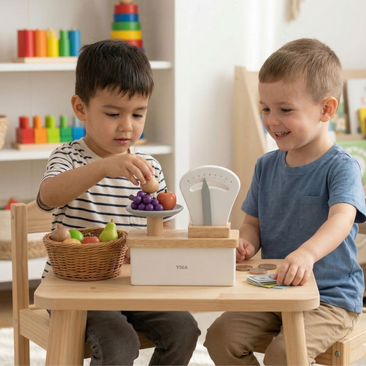 VIGA Wooden Shop Scale - An Interesting Educational Toy