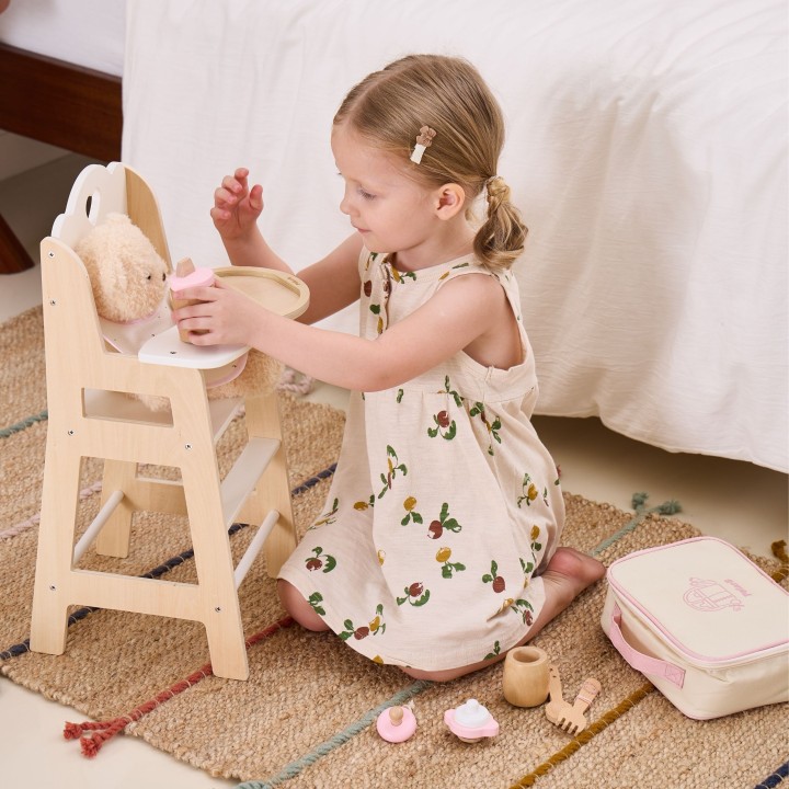 Doll feeding set - wooden, pastel, cute VIGA
