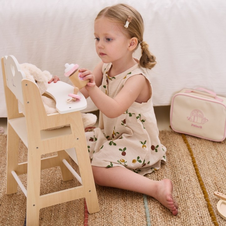 Doll feeding set - wooden, pastel, cute VIGA
