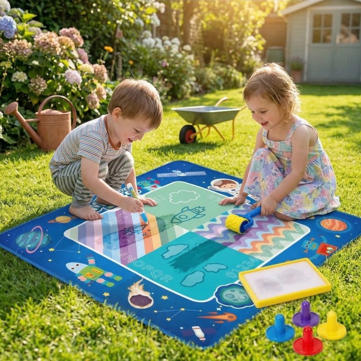 Colorful water drawing mat 100x80 cm – safe fun!