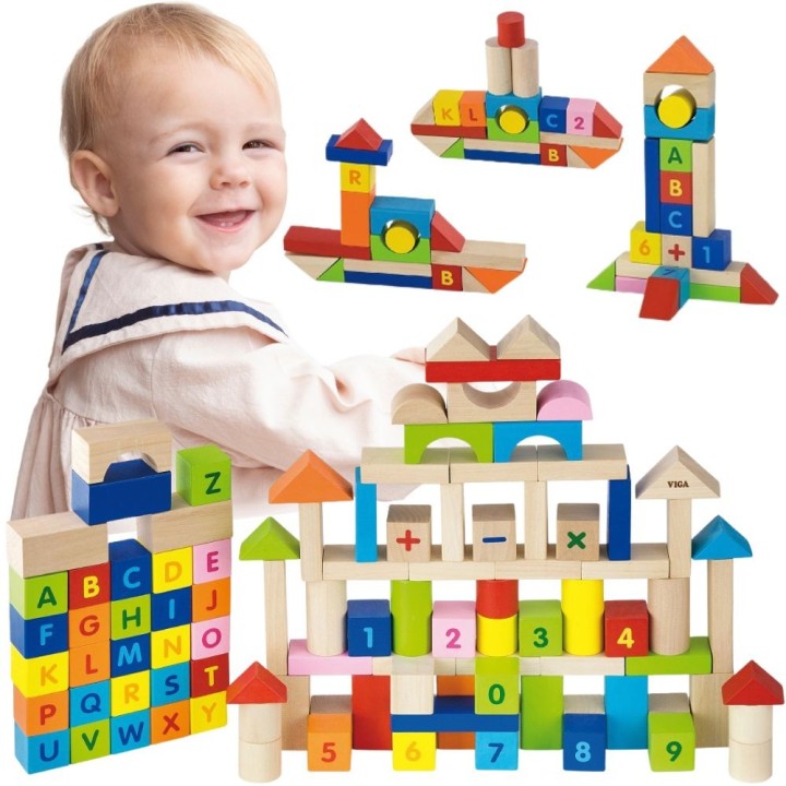 Viga educational wooden blocks - fun, learning letters and numbers!