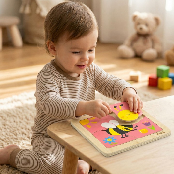 VIGA Drewniane Puzzle Pszczoła - Rozwój i zabawa dla maluchów