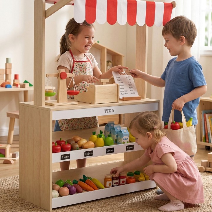 VIGA Wooden Stall - Toy for Little Sellers