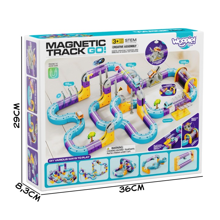 WOOPIE Magnetic Railway Track Construction Set 126 pcs.