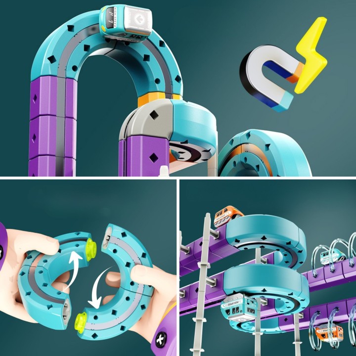 WOOPIE Magnetic Railway Track Construction Set 126 pcs.