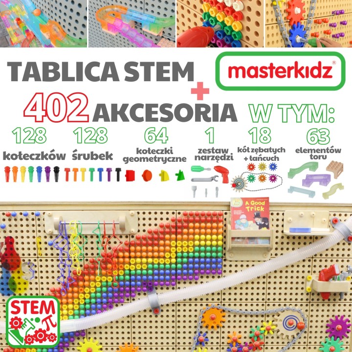 Kreatywna Tablica STEM Wolnostojąca Masterkidz + Zestaw Akcesoriów