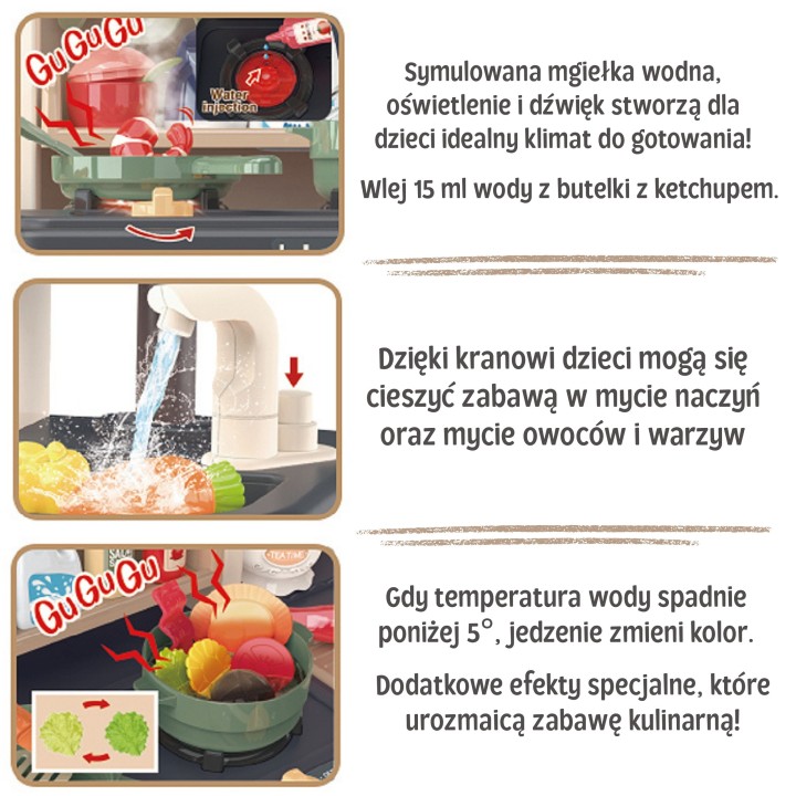 WOOPIE Interactive Kitchen with Steam and Tap 88 pcs - Shop