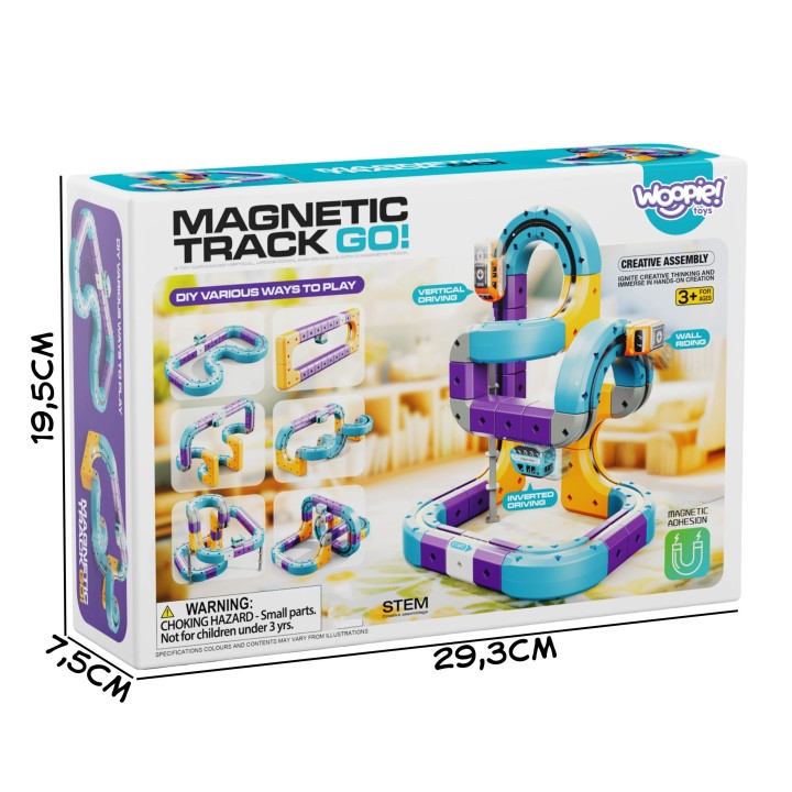 Woopie STEM Magnetic Train Track Attraction Effect 54 pcs.