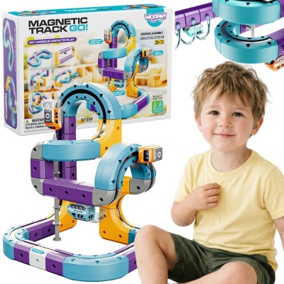 Woopie STEM Magnetic Train Track Attraction Effect 54 pcs.