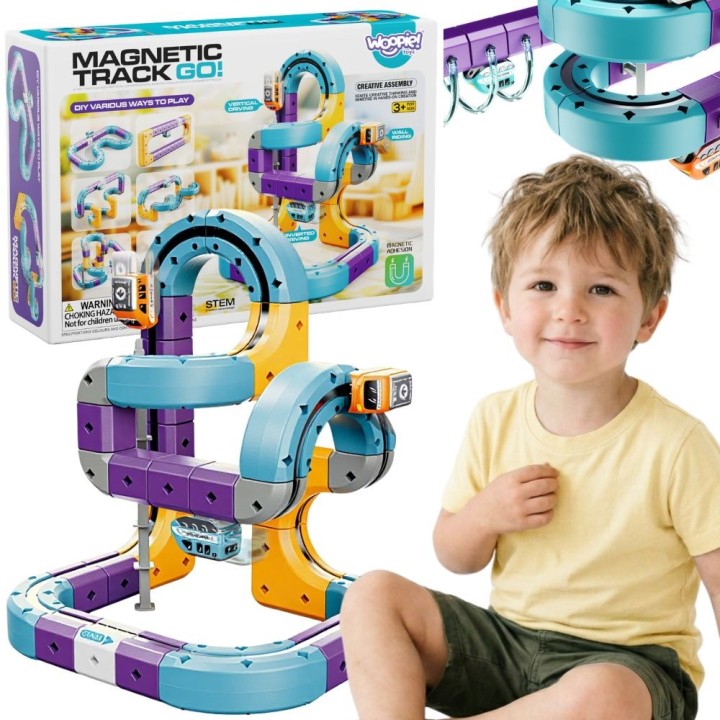 Woopie STEM Magnetic Train Track Attraction Effect 54 pcs.