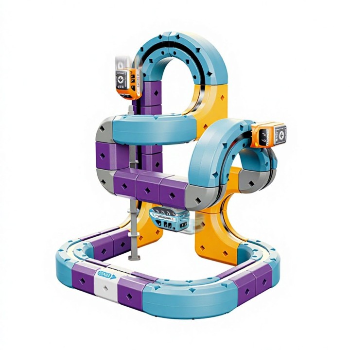 Woopie STEM Magnetic Train Track Attraction Effect 54 pcs.