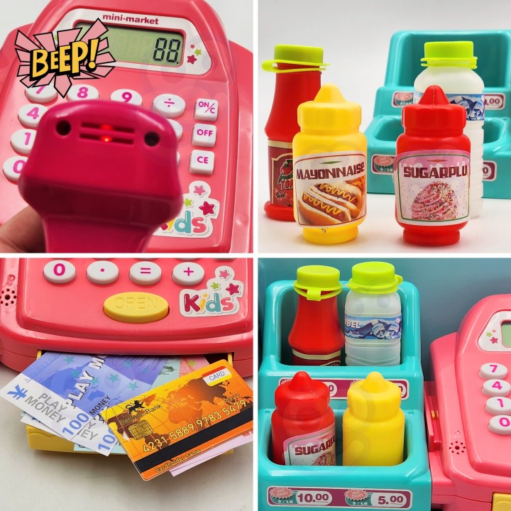 WOOPIE Pink Cash Register with Shelf and Accessories - Toy
