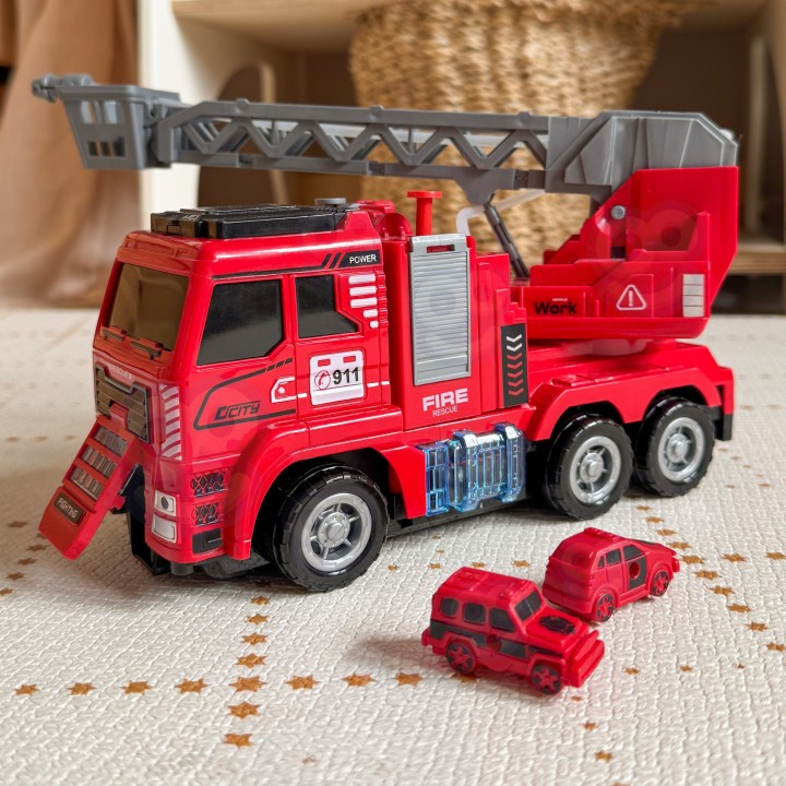 WOOPIE Fire Truck with Movable Ladder - Toy for Children