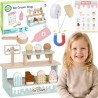 WOOPIE GREEN Wooden Ice Cream Shop Set with Ice Cream Stand 16 pcs
