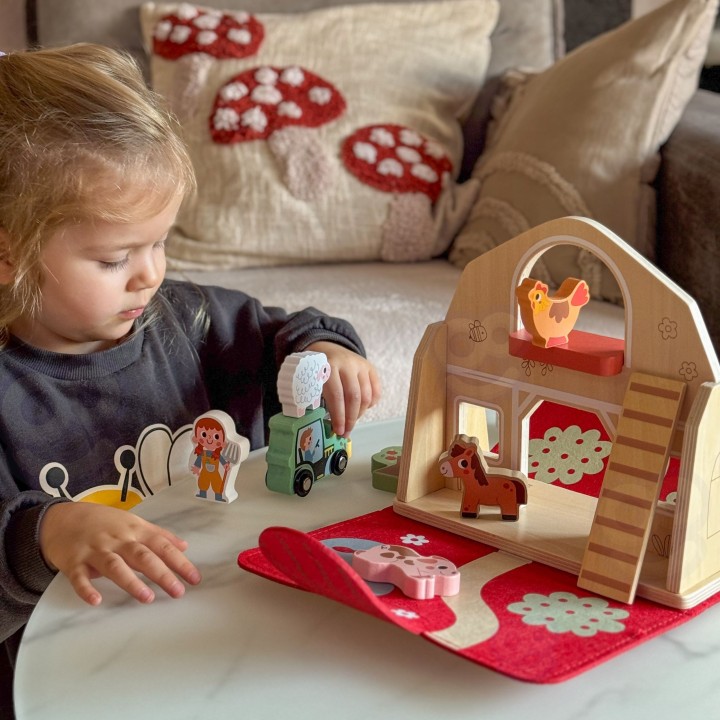 Moja Pierwsza Farma Drewniany Zestaw WOOPIE– Edukacyjna Zabawa 18m+