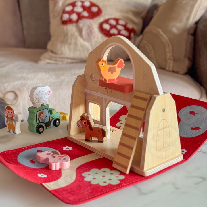 Moja Pierwsza Farma Drewniany Zestaw WOOPIE– Edukacyjna Zabawa 18m+