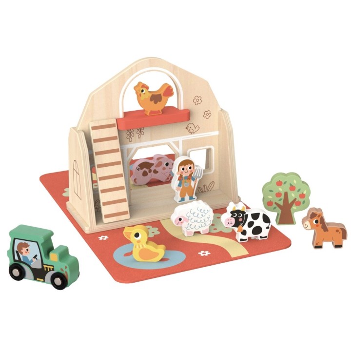 Moja Pierwsza Farma Drewniany Zestaw WOOPIE– Edukacyjna Zabawa 18m+
