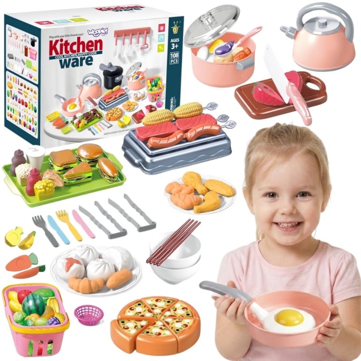 WOOPIE Kitchen Set 108 Pieces - Accessories for Cooking Fun