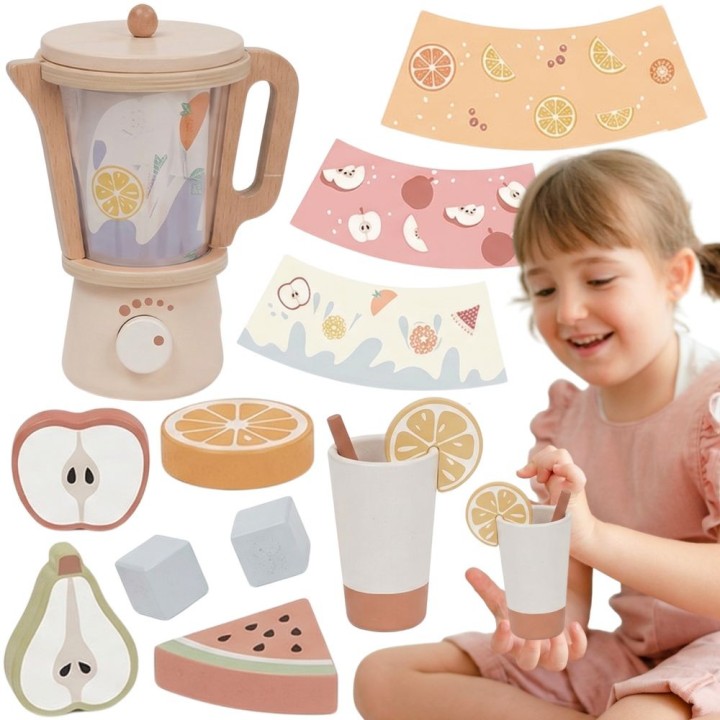 Tooky Toy Wooden Blender with Accessories Set - Cooking Fun!