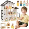 TOOKY TOY Wooden Doll House 25 Pieces