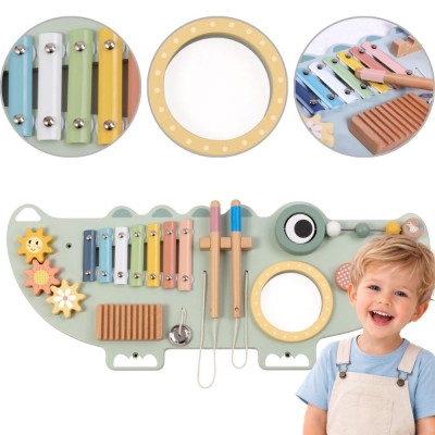 Drewniana Tablica Manipulacyjna Krokodyl TOOKY TOY - Zabawka Muzyczna