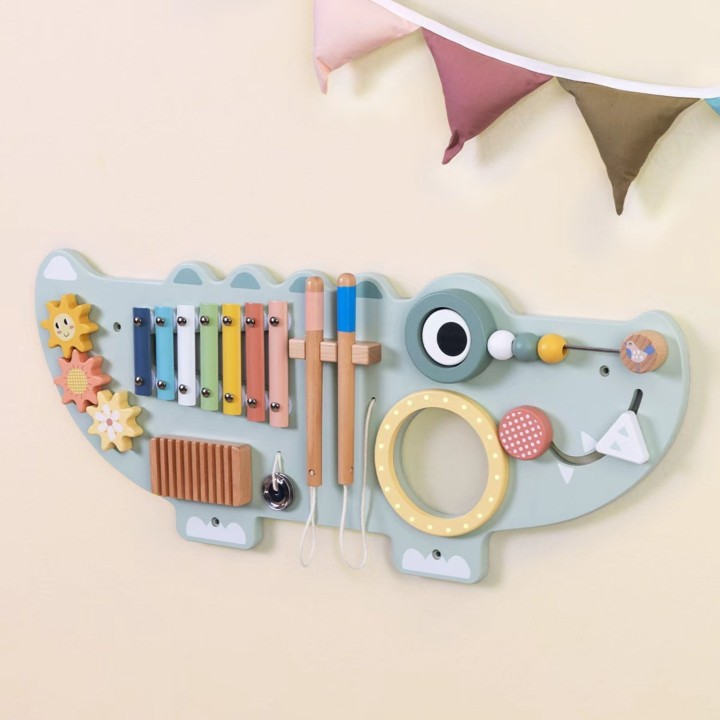 Wooden Manipulative Board Crocodile TOOKY TOY - Musical Toy