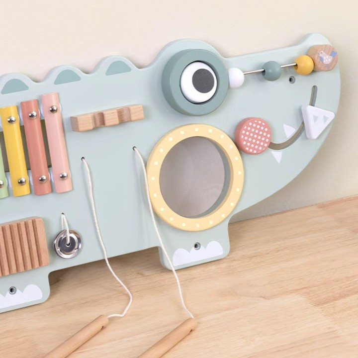 Wooden Manipulative Board Crocodile TOOKY TOY - Musical Toy