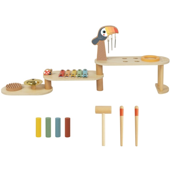 Tooky Toy Educational Music Table Wooden Instruments 8 pcs.