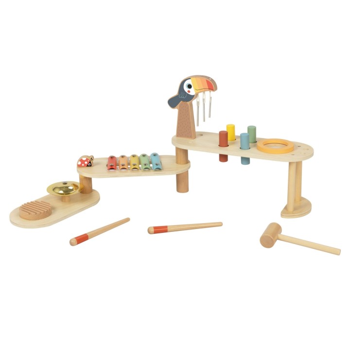 Tooky Toy Educational Music Table Wooden Instruments 8 pcs.