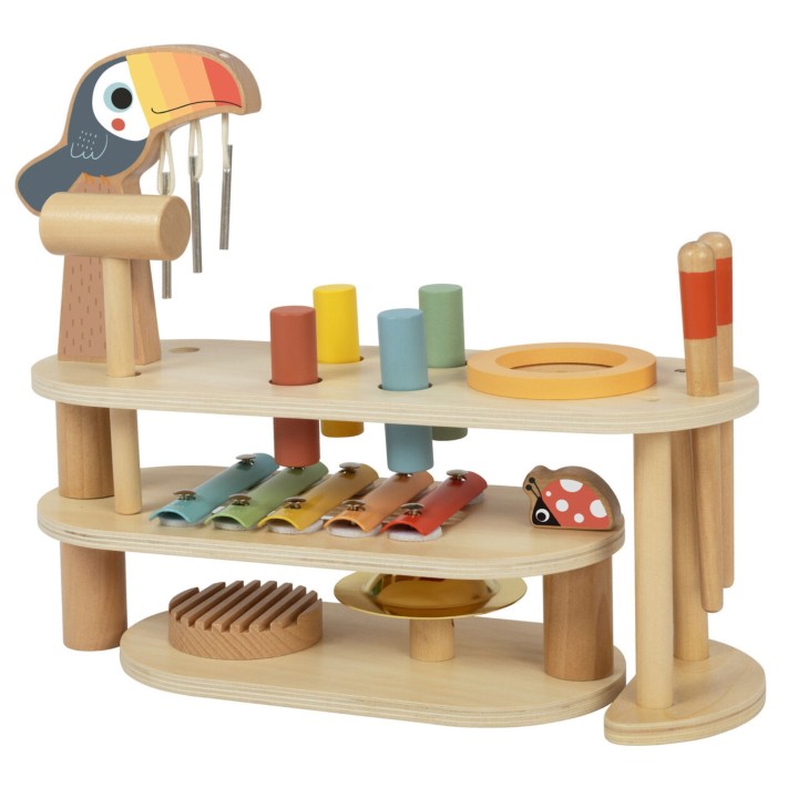Zestaw Instrumentów Stolik Muzyczny Tooky Toy Drewniane 8 el.