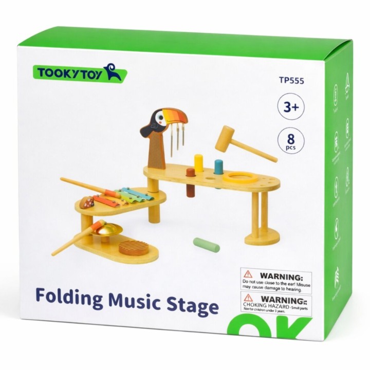 Tooky Toy Educational Music Table Wooden Instruments 8 pcs.