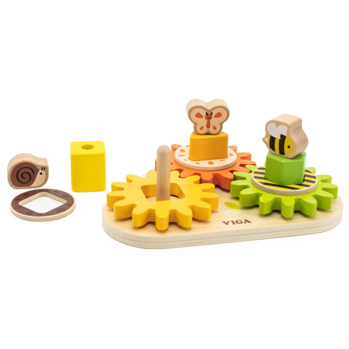 VIGA Wooden Gear Sorter "Shapes and Mechanisms"