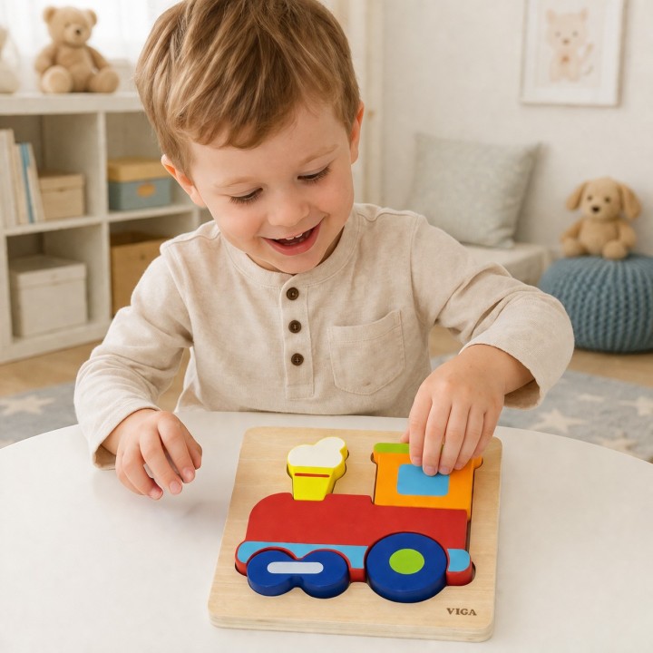 Viga Wooden Train Puzzle - perfect for toddlers