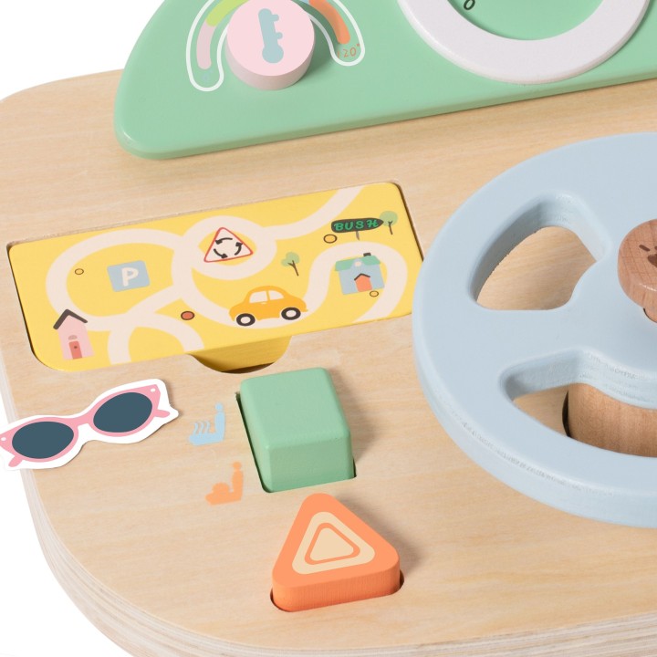 CLASSIC WORLD Wooden Manipulation Board - Motorized Steering Wheel