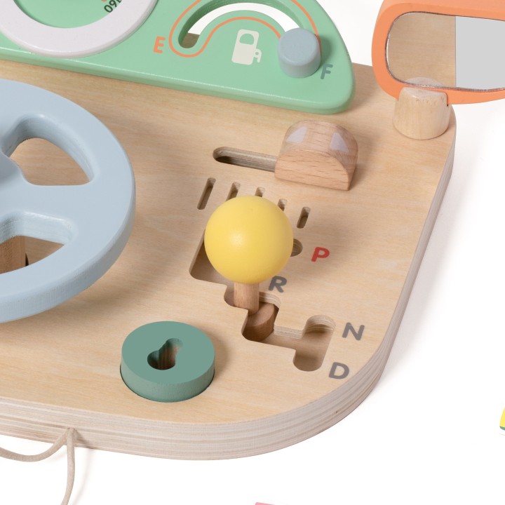 CLASSIC WORLD Wooden Manipulation Board - Motorized Steering Wheel