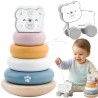 VIGA PolarB Polar Bear Set Wooden Pyramid + Polar Bear to Pull