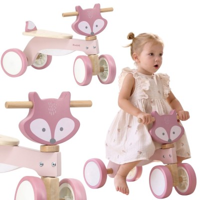 VIGA PolarB Wooden Fox Ride-On with Soft Wheels