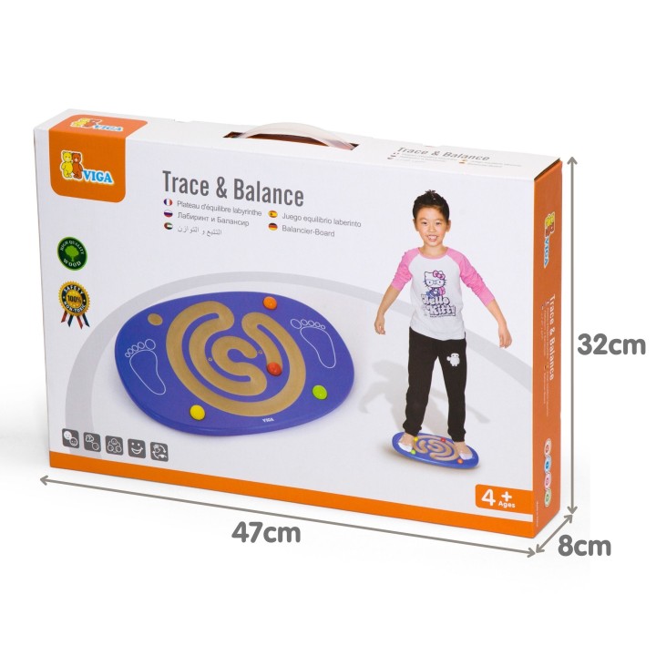 VIGA Wooden Balance Board with Maze - Sensory Toy