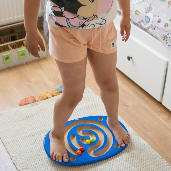 VIGA Drewniana Deska do Balansowania z Labiryntem - Sensoryczna Zabawka