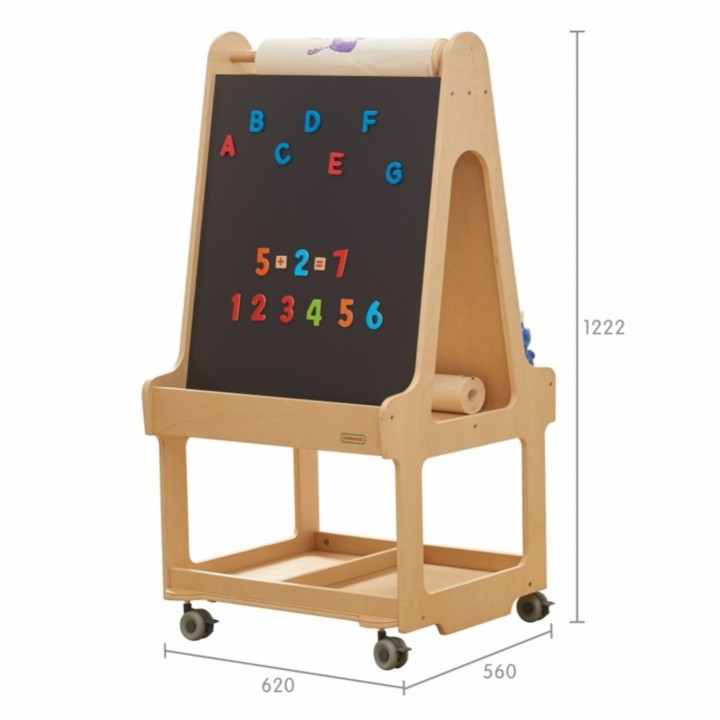 Masterkidz Mobile Easel - 2-in-1 Magnetic and Dry-Erase Board