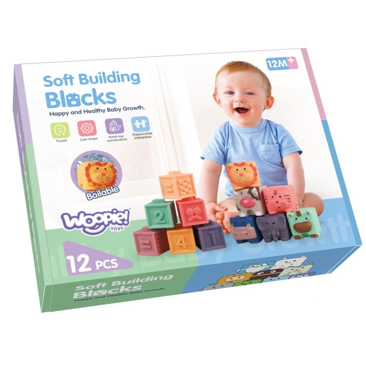 WOOPIE BABY Sensory Blocks - Sound and Learning Counting 12 pcs.