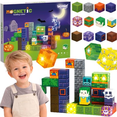 WOOPIE Magnetic Blocks Glowing Halloween 63pcs - construction with cubes