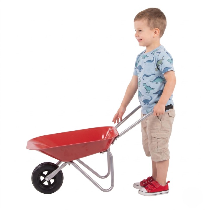 CLASSIC WORLD EDU Metal Wheelbarrow for Sandbox and Garden
