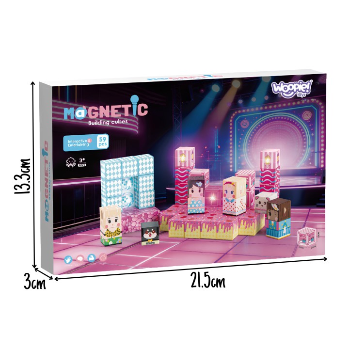 WOOPIE Magnetyczne Klocki Scena 59 el - Edukacyjne Klocki STEM