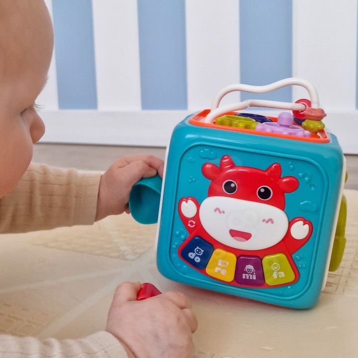 Interaktywna Kostka Sensoryczna WOOPIE BABY 6w1 Montessori