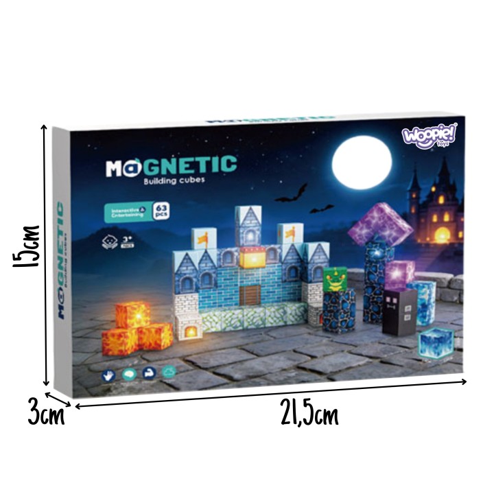 WOOPIE Magnetic Building Blocks Pixel Castle 63 pcs.