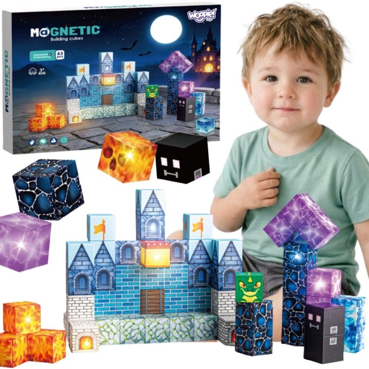 WOOPIE Magnetic Building Blocks Pixel Castle 63 pcs.