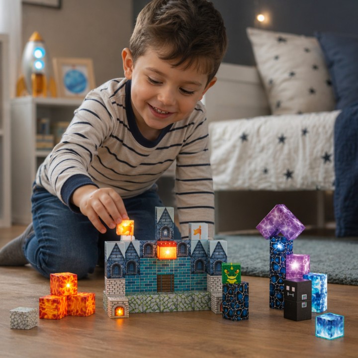 WOOPIE Magnetic Building Blocks Pixel Castle 63 pcs.
