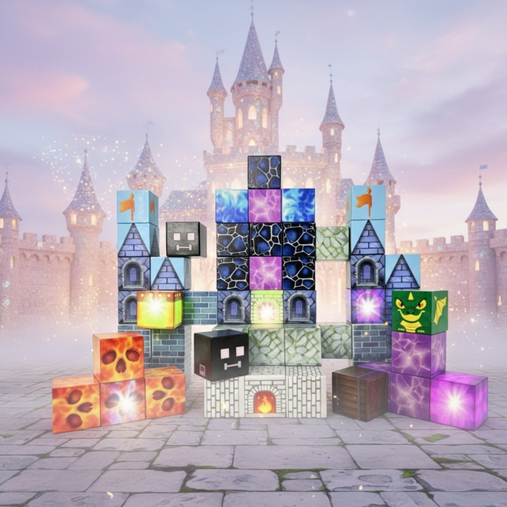WOOPIE Magnetic Building Blocks Pixel Castle 63 pcs.