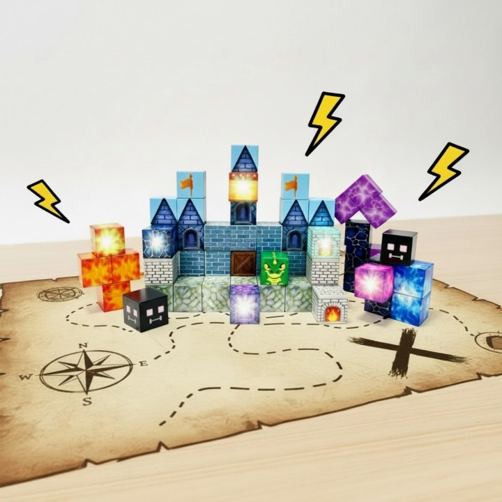 WOOPIE Magnetic Building Blocks Pixel Castle 63 pcs.